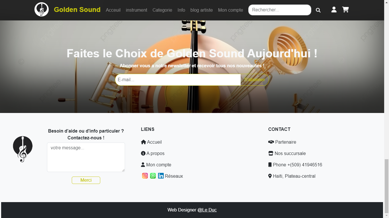 Plateforme E-Commerce (footer)